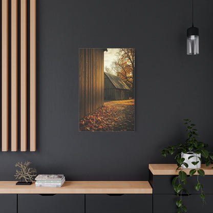 Autumn Path Beside the Old Barn Wall Art & Canvas Prints