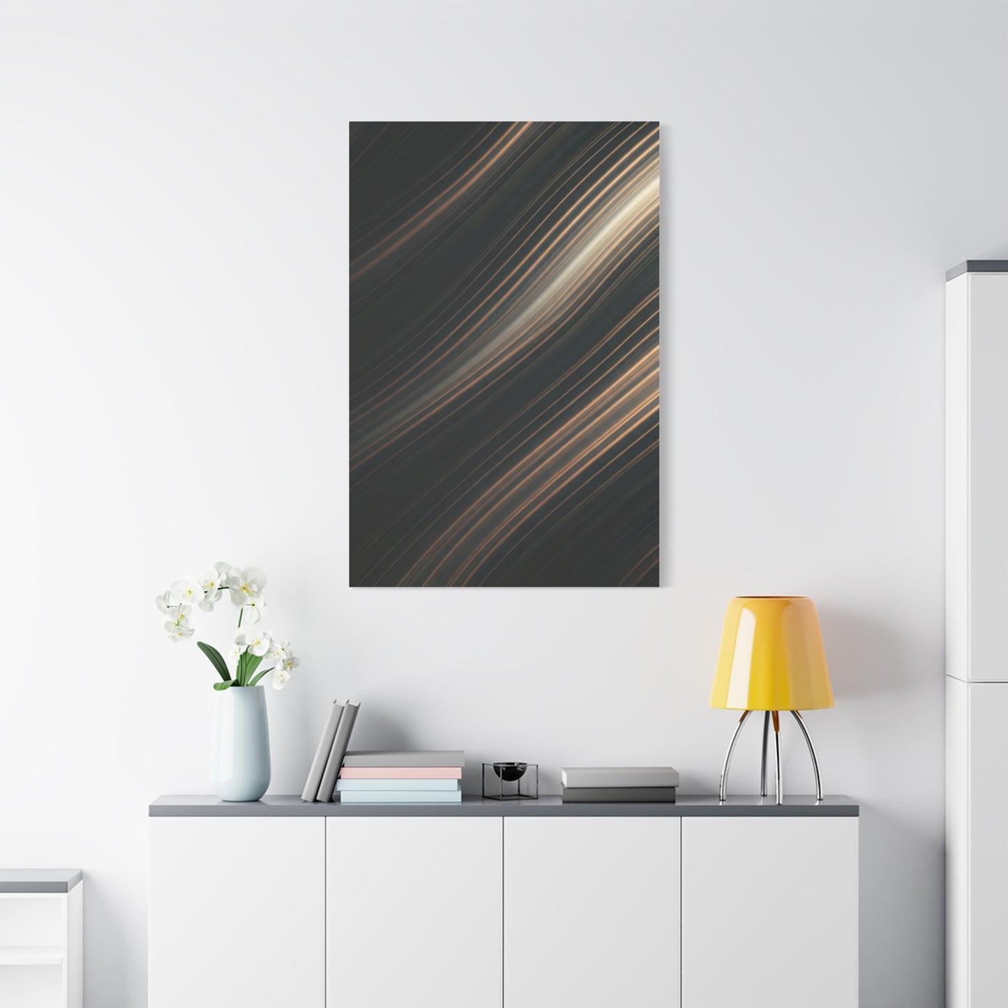 Golden Light Streak Abstract Wall Art & Canvas Prints