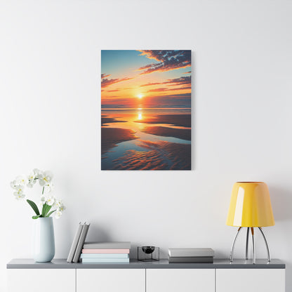 Golden Tide Reflection Sunset Wall Art & Canvas Prints