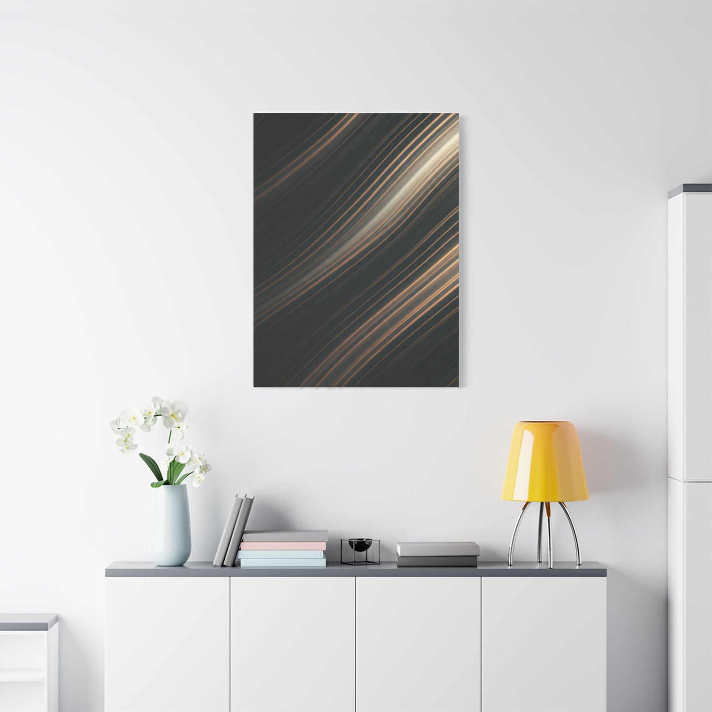 Golden Light Streak Abstract Wall Art & Canvas Prints