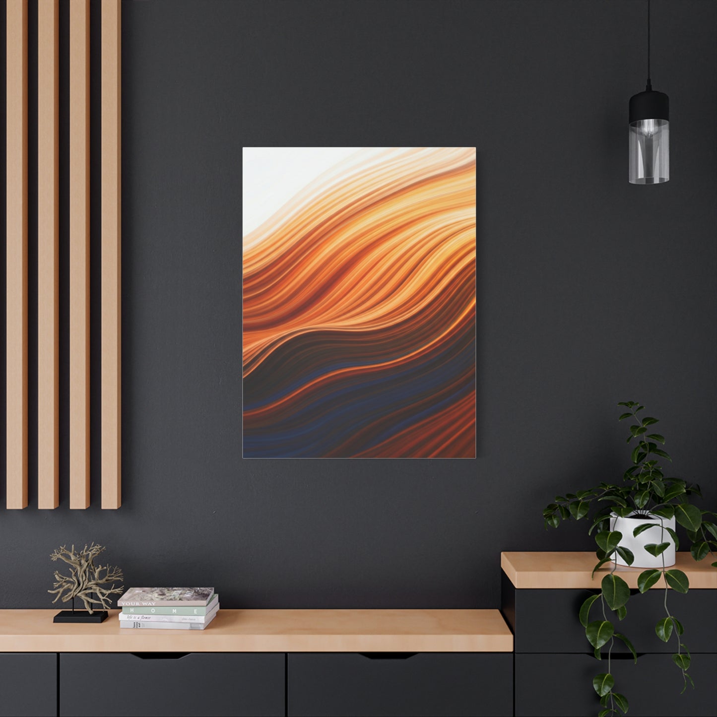 Warm Layered Wave Abstract Wall Art & Canvas Prints