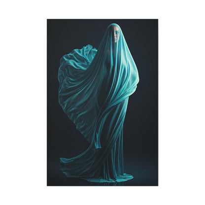 Flowing Blue Fabric Form Wall Art & Canvas Prints