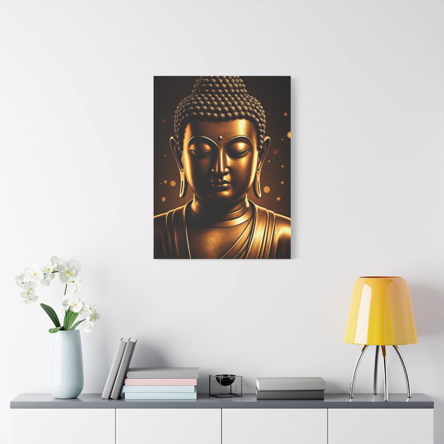 Golden Serenity Buddha Portrait Wall Art & Canvas Prints
