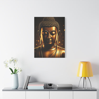 Golden Serenity Buddha Portrait Wall Art & Canvas Prints