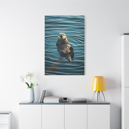 Otter Floating on Water Wall Art & Canvas Prints