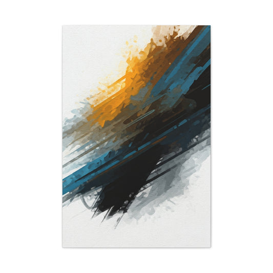 Gold and Blue Motion Abstract Wall Art & Canvas Prints