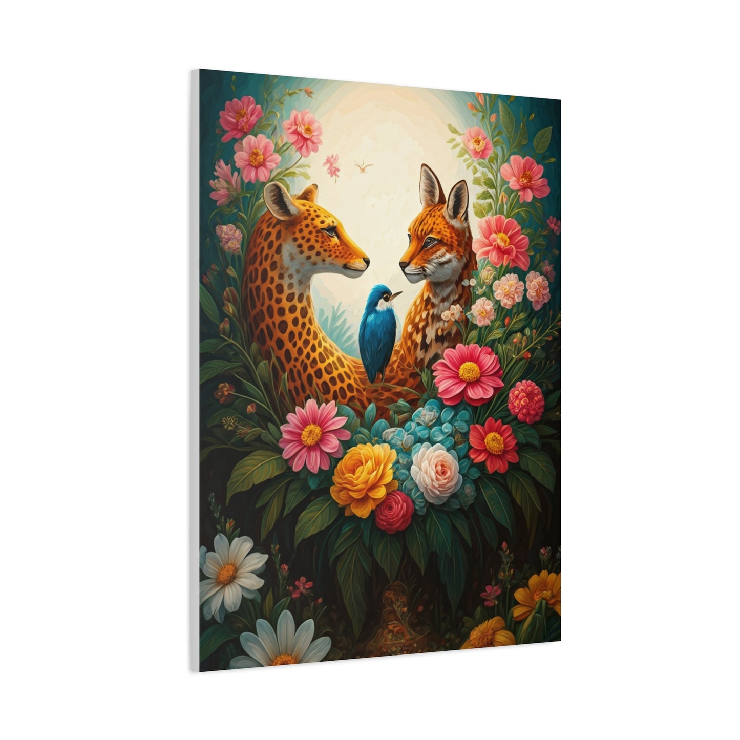 Floral Harmony Wildlife Portrait Wall Art & Canvas Prints