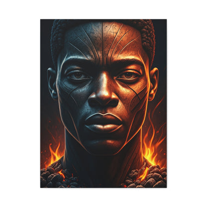 Fire and Shadow Warrior Portrait Wall Art & Canvas Prints