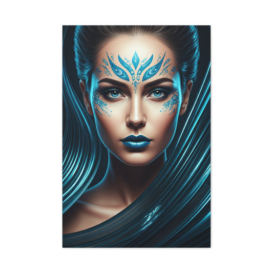 Mythic Blue Empress Portrait Wall Art & Canvas Prints