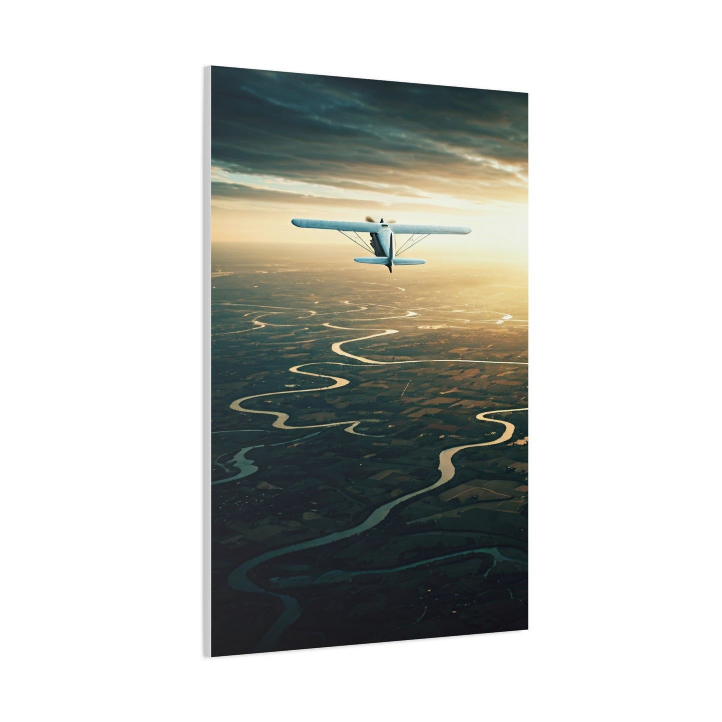Golden River Flight Horizon Wall Art & Canvas Prints