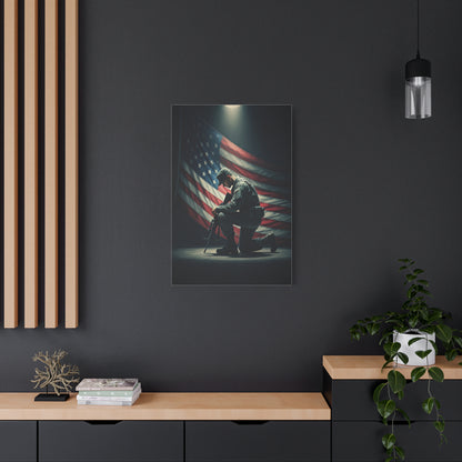 Kneeling Soldier Prayer Tribute Wall Art & Canvas Prints