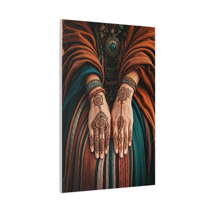 Henna Adorned Hands Bohemian Ritual Wall Art & Canvas Prints