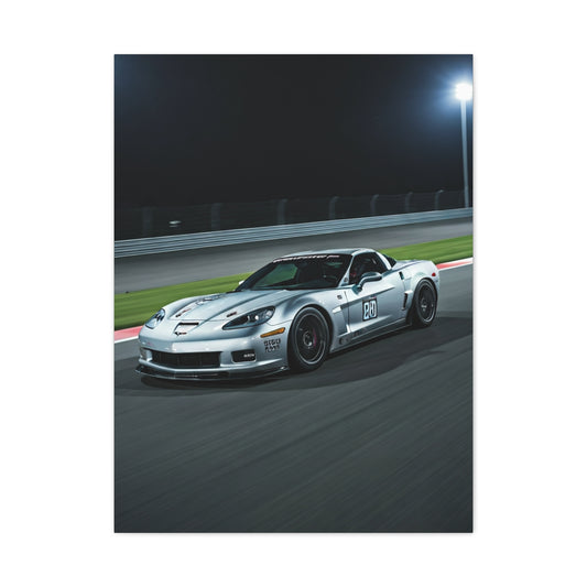2013 Chevrolet Corvette C6 Z06 Night Race Scene Wall Art & Canvas Prints