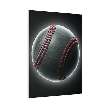 Glowing Baseball Stitch Close-Up Wall Art & Canvas Prints