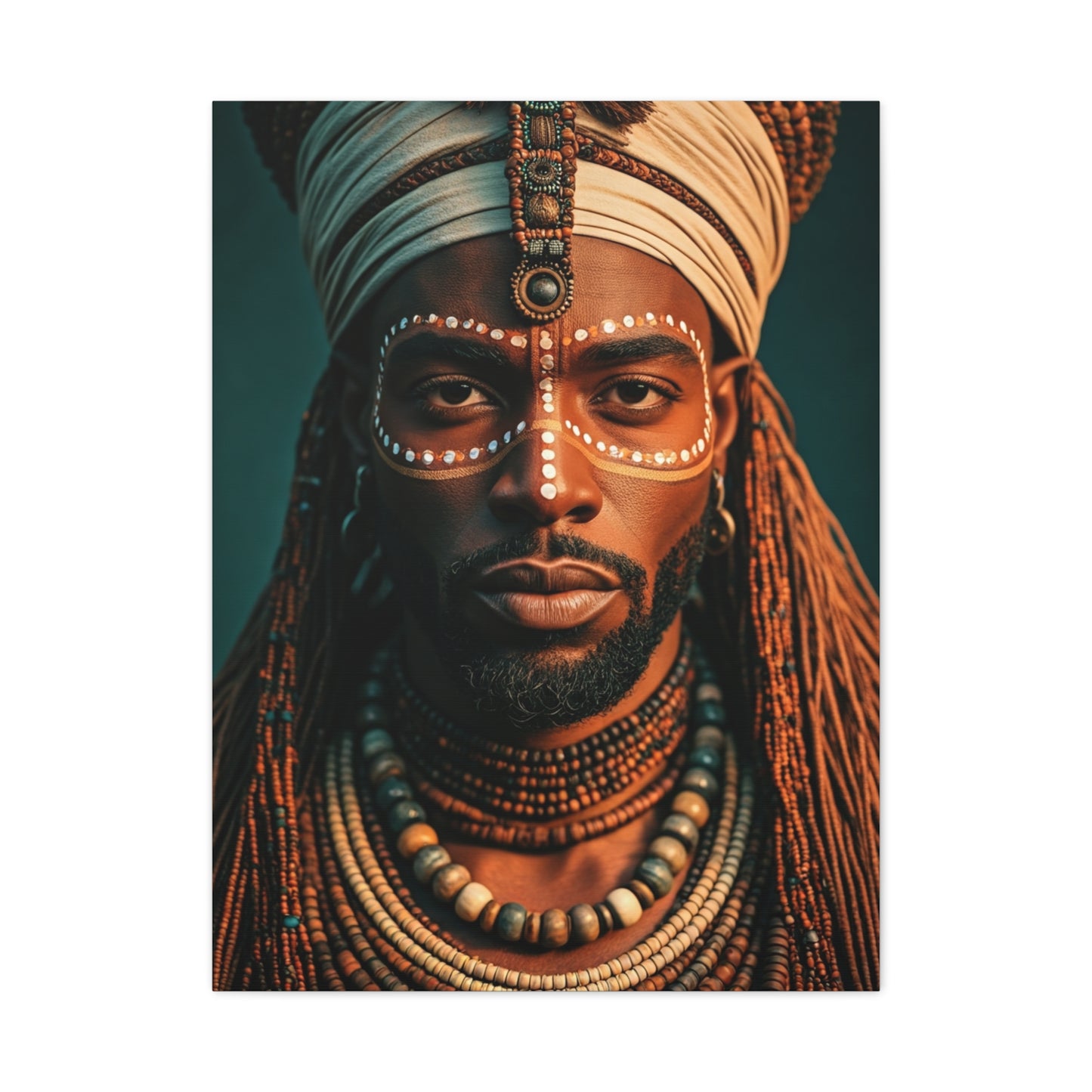 Tribal Essence Beaded Portrait Wall Art & Canvas Prints