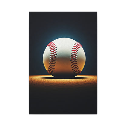 Baseball Ball on Field Spotlight Wall Art & Canvas Prints