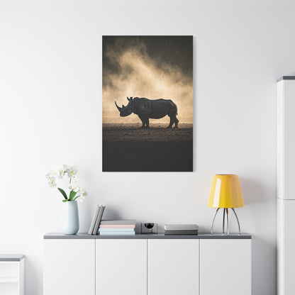 Rhino in Golden Dust Wilderness Wall Art & Canvas Prints