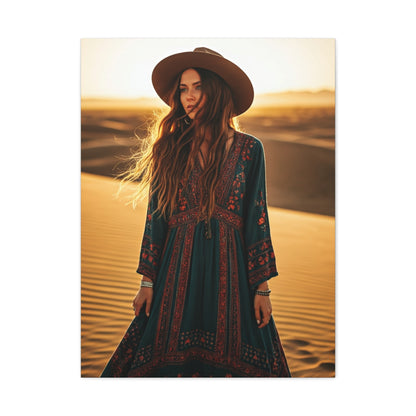 Desert Bohemian Wanderer Woman Wall Art & Canvas Prints