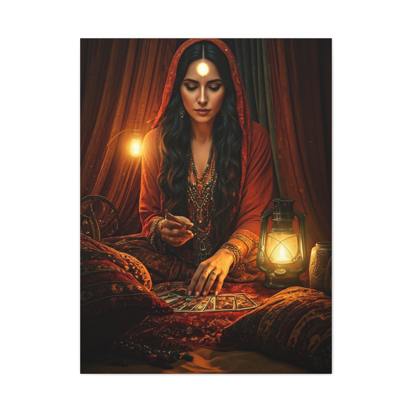 Bohemian Tarot Reader by Lantern Light Wall Art & Canvas Prints