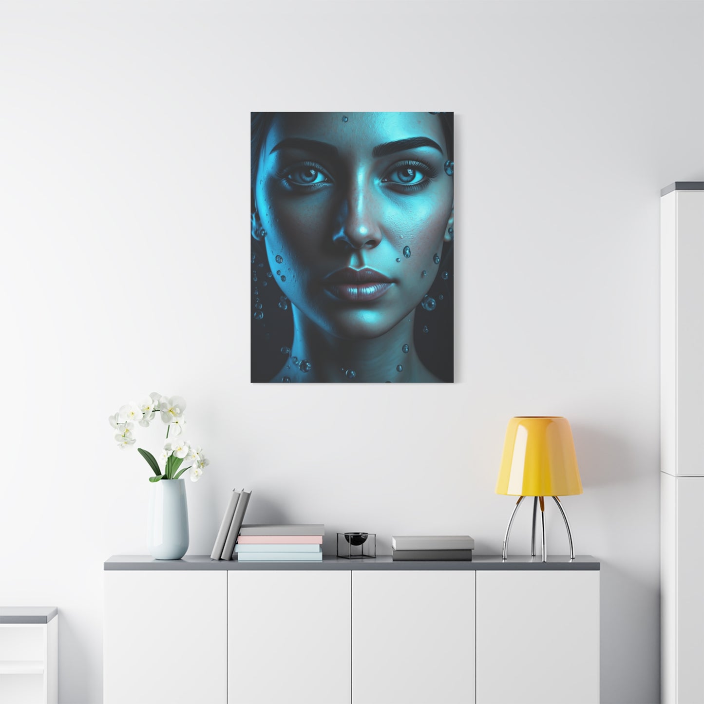 Ethereal Blue Gaze Portrait Wall Art & Canvas Prints