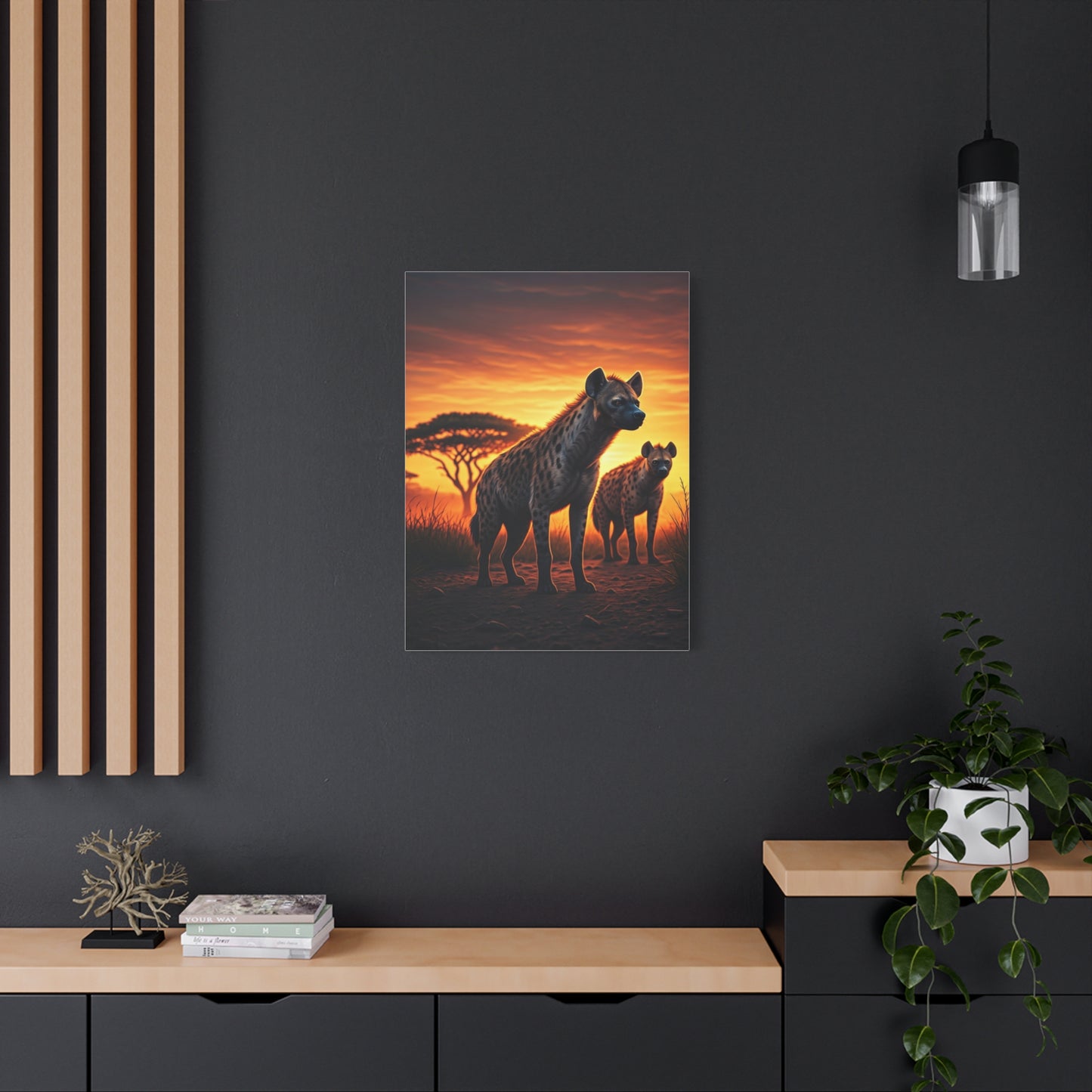 Hyena Pack at Sunset Wilderness Wall Art & Canvas Prints