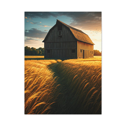 Harvest Field Barn at Sunset Wall Art & Canvas Prints
