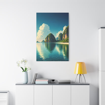 Emerald Lagoon Cliff Reflection Wall Art & Canvas Prints