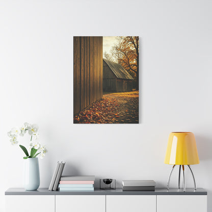 Autumn Path Beside the Old Barn Wall Art & Canvas Prints