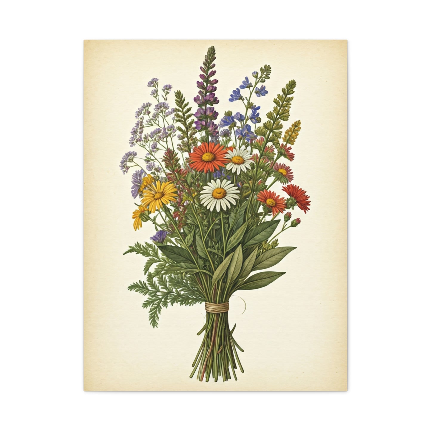 Wildflower Bouquet Illustration Wall Art & Canvas Prints