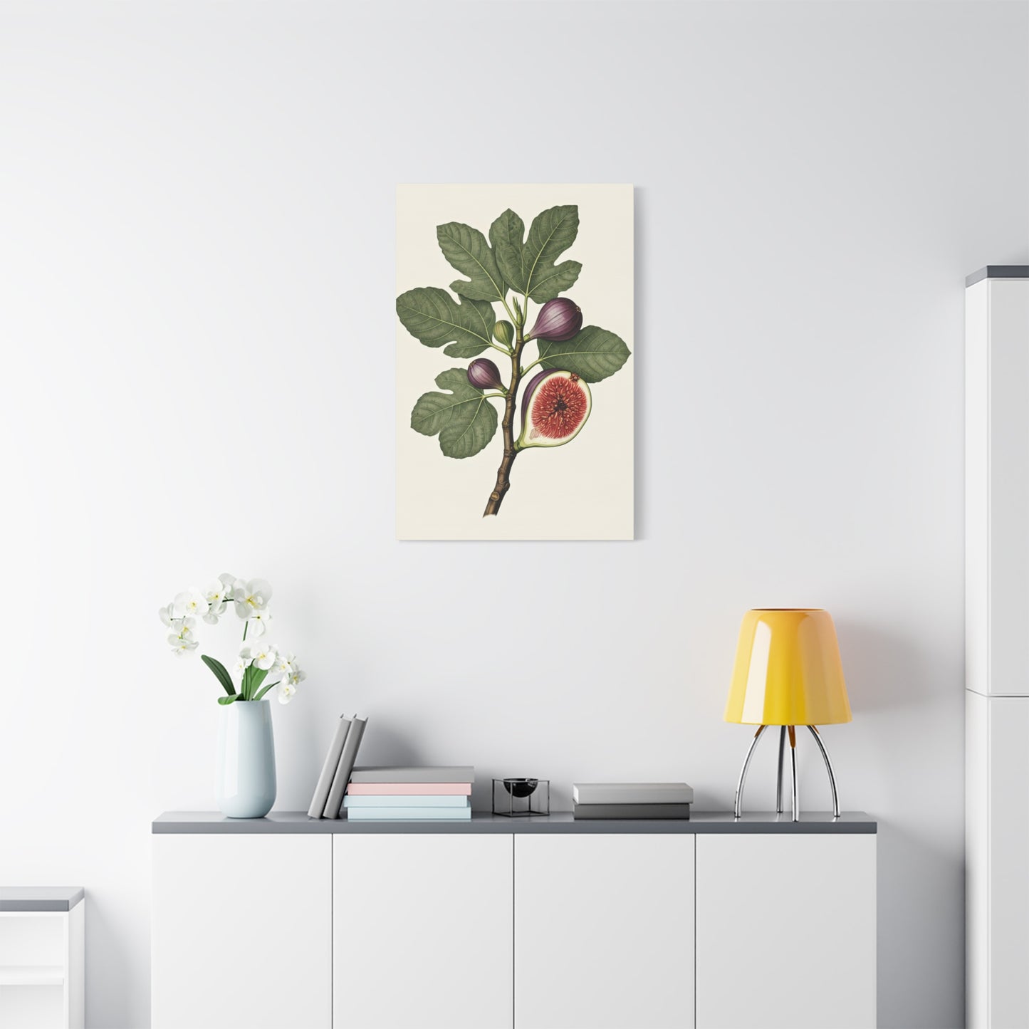 Fig Branch Illustration Wall Art & Canvas Prints
