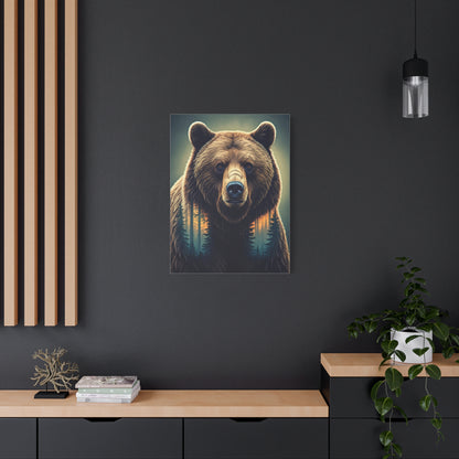 Double Exposure Forest Bear Wall Art & Canvas Prints