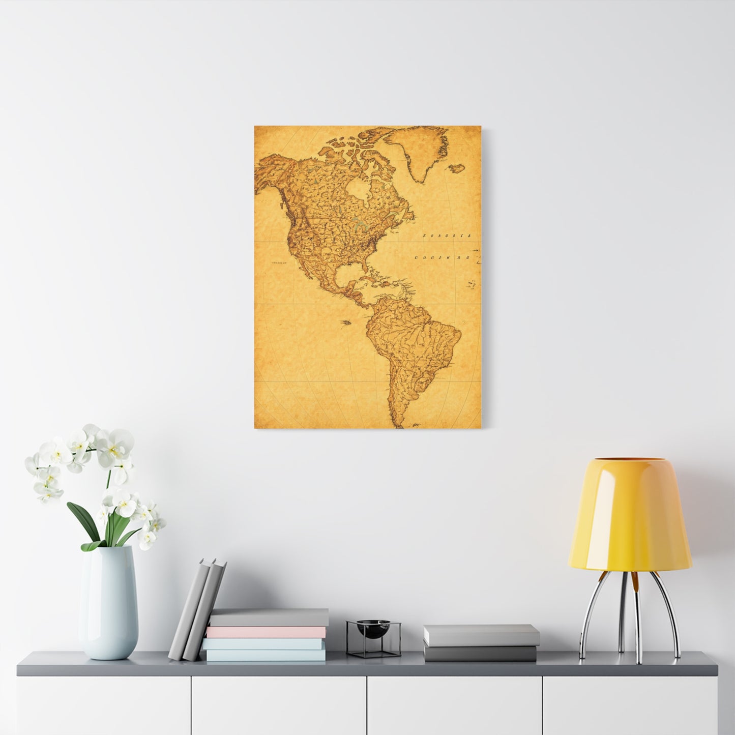 Decorative Double Hemisphere World Map Wall Art & Canvas Prints