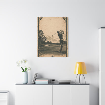 Vintage Tournament Poster Golfer Wall Art & Canvas Print