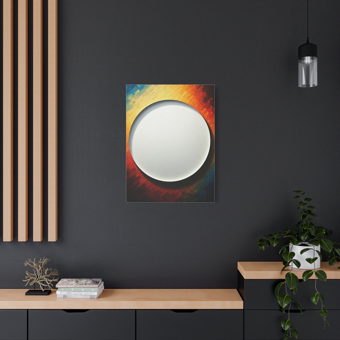 Celestial White Orb Modern Abstract Wall Art & Canvas Prints
