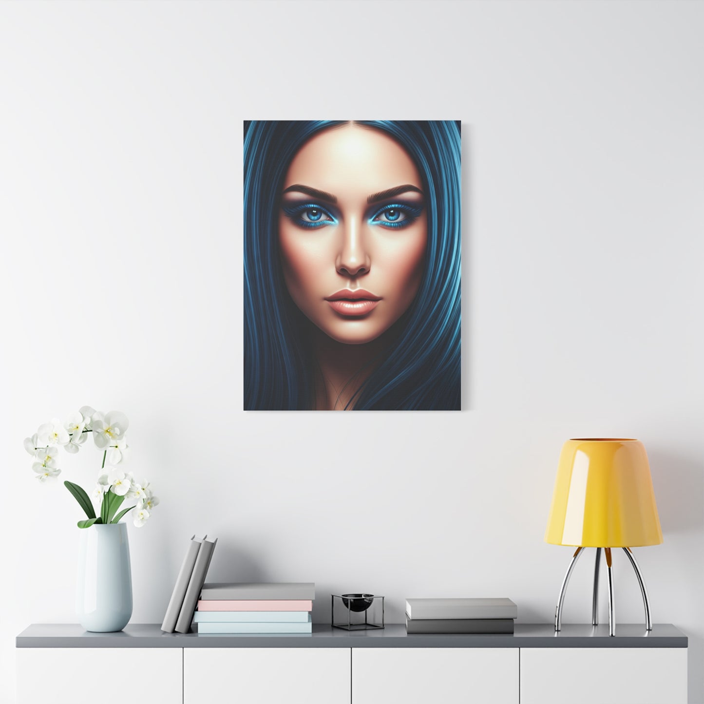 Symmetrical Blue Gaze Portrait Wall Art & Canvas Prints