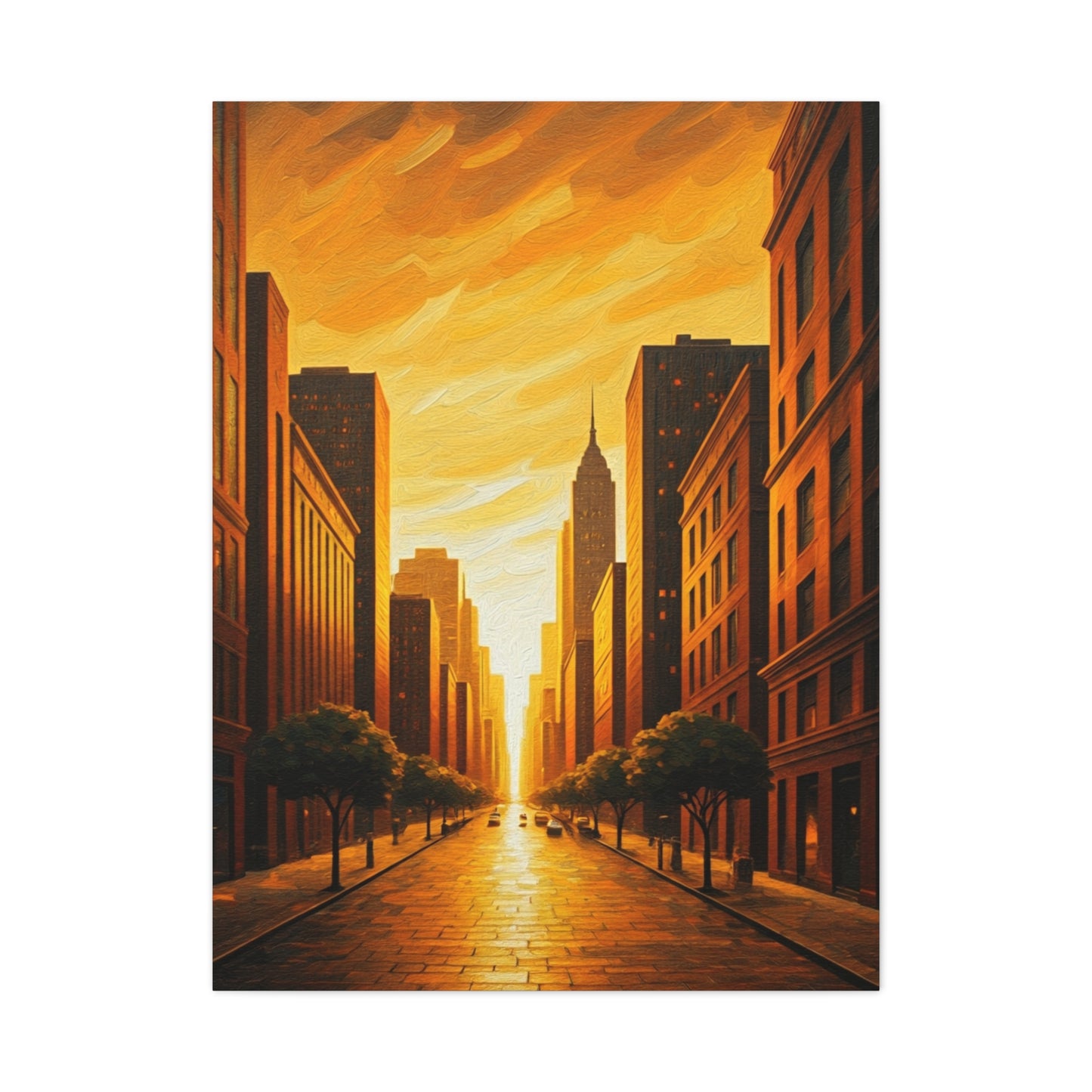 Golden Avenue at Dusk Wall Art & Canvas Prints