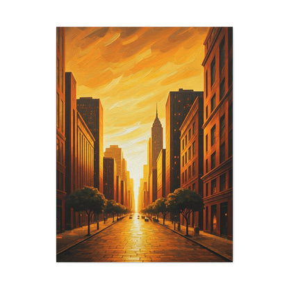 Golden Avenue at Dusk Wall Art & Canvas Prints