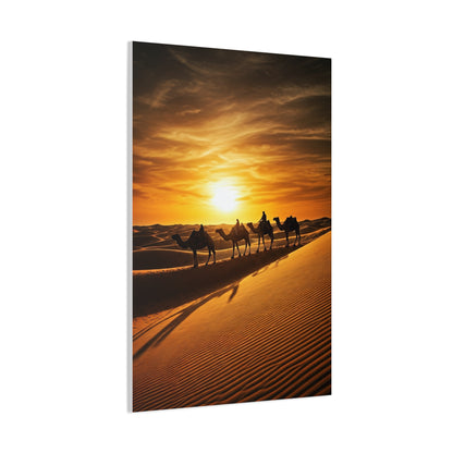 Desert Caravan Sunset Journey Wall Art & Canvas Prints
