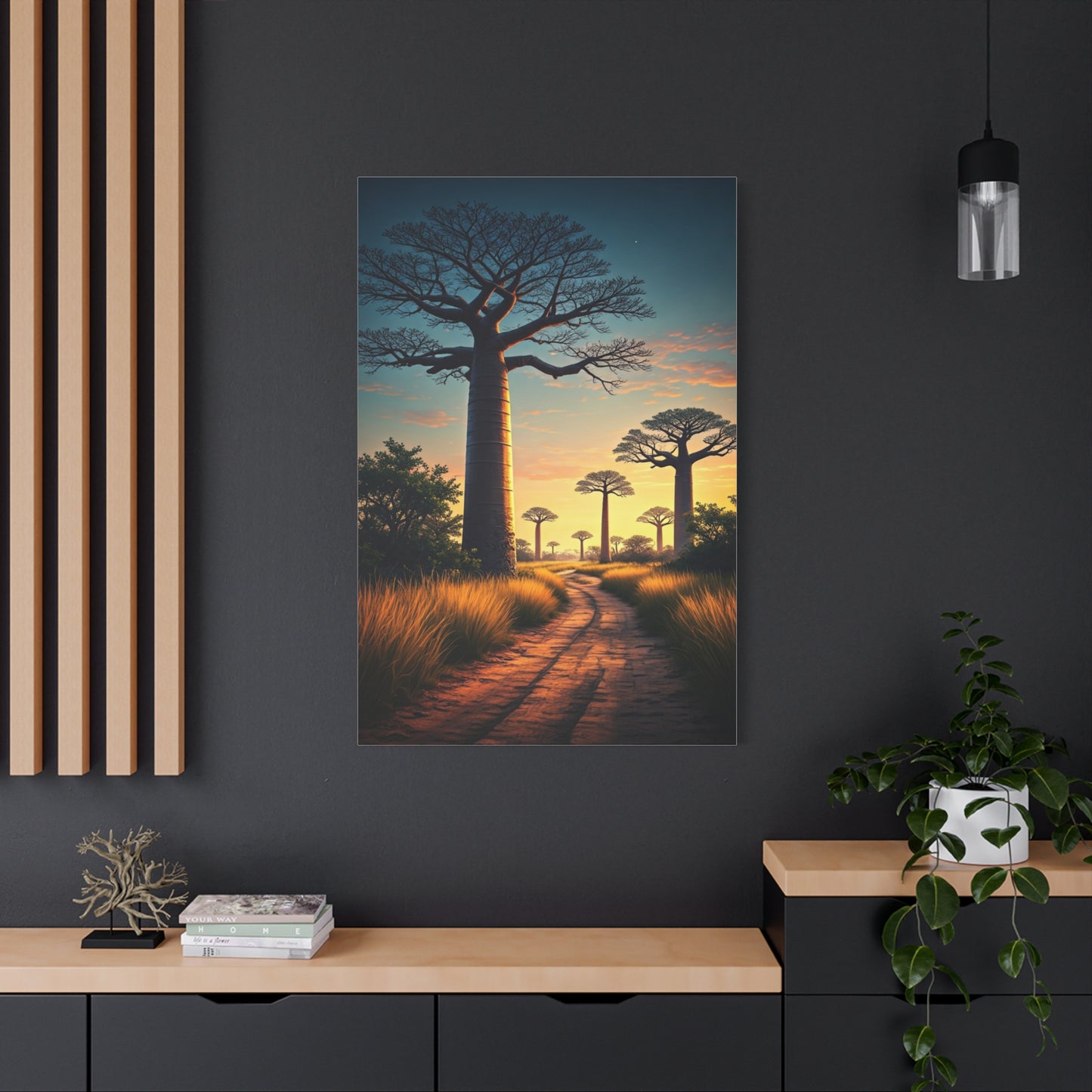 Lone Acacia Under the Cosmic Sky Wall Art & Canvas Prints