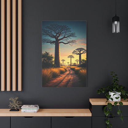 Lone Acacia Under the Cosmic Sky Wall Art & Canvas Prints