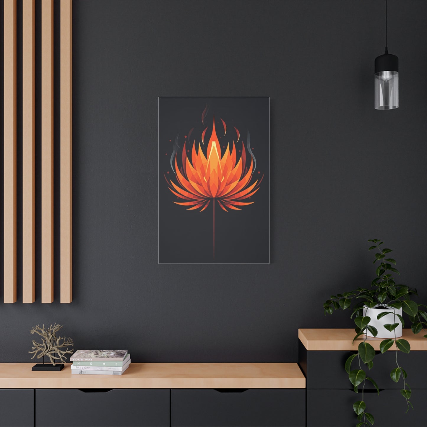 Ember Bloom Flame Lotus Wall Art & Canvas Prints