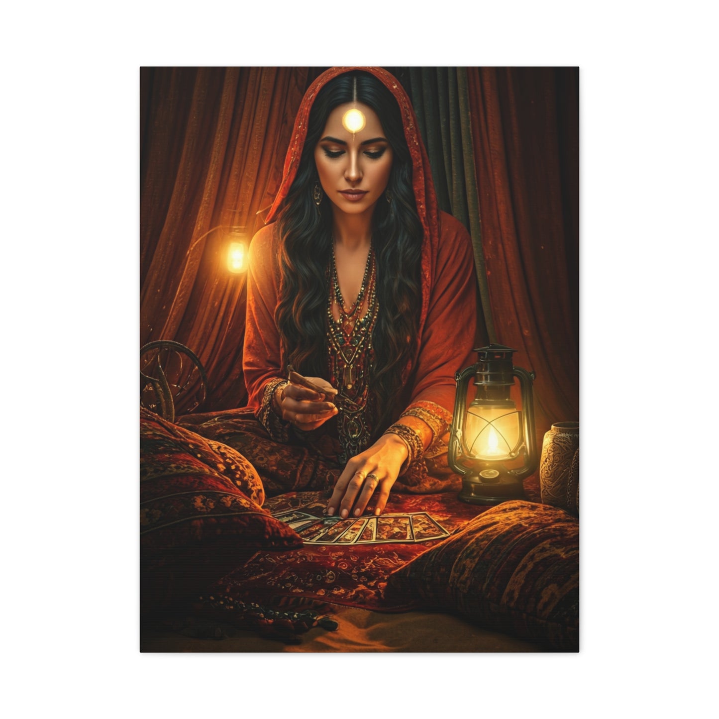 Bohemian Tarot Reader by Lantern Light Wall Art & Canvas Prints