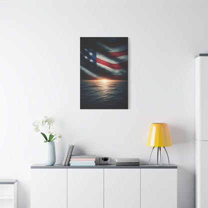 Flag Reflections at Sunset Wall Art & Canvas Prints