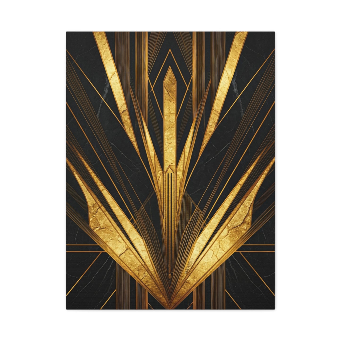 Black Marble Gold Deco Crown Wall Art & Canvas Prints