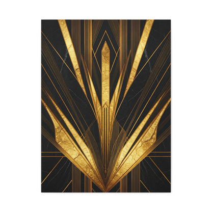 Black Marble Gold Deco Crown Wall Art & Canvas Prints