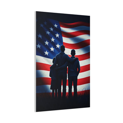 American Flag Over Golden Fields Wall Art & Canvas Prints