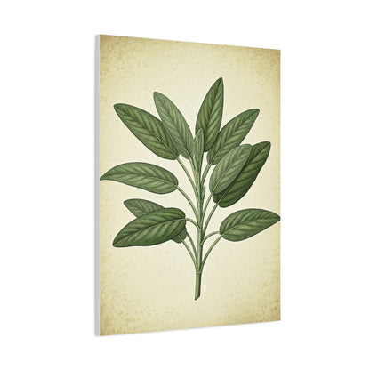 Sage Leaf Medicinal Illustration Wall Art & Canvas Prints