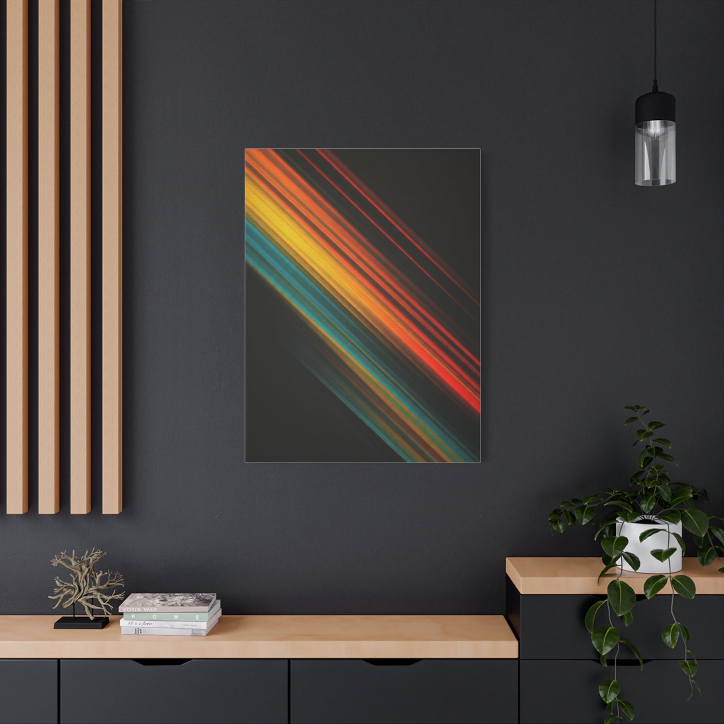 Multicolor Diagonal Energy Abstract Wall Art & Canvas Prints