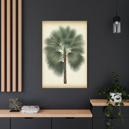 Fan Palm Leaf Tree Illustration Wall Art & Canvas Prints