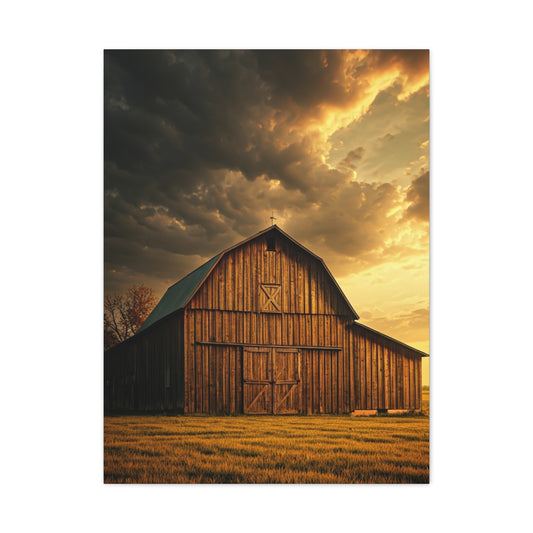 Barn Interior Wooden Floor Glow Wall Art & Canvas Prints